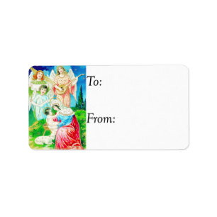 Vintage Jezus, Mary en Angels Gift Label