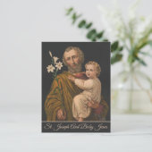 Vintage Jezus & St. Joseph Christelijk Feestdagenkaart (Staand voorkant)
