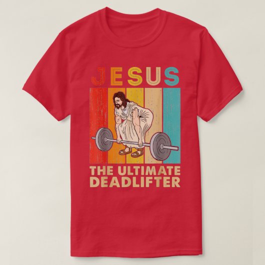 Vintage Jezus Ultimate Deadlifter Funny Christi T-shirt (Design voorkant)