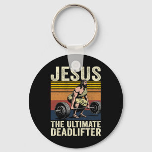 Vintage Jezus Ultimate Deadlifter Funny Christus Sleutelhanger