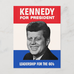 Vintage JFK Kennedy voor president 1960 campagne Briefkaart