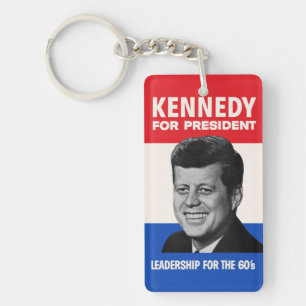 Vintage JFK Kennedy voor president 1960 campagne Sleutelhanger