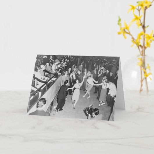 Vintage - Jitterbugging Crowd, Kaart (Gele Bloem)