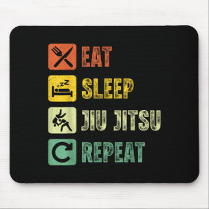 Vintage Jiu Jitsu Braziliaans BJJ Eet Slaap Jiu Muismat