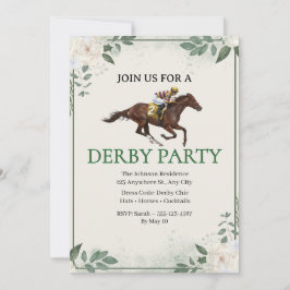 Vintage Jockey Horse Racing Derby Party Invitation Kaart