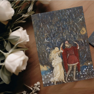 Vintage John Bauer Valentijnse prinses en prins Kaart