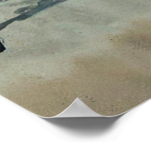 Vintage Johnson Burns Waterverf Poster (Hoek)