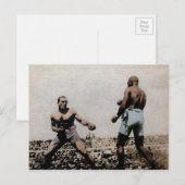 Vintage Johnson VS Jeffries Fight Briefkaart (Voorkant / Achterkant)