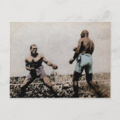 Vintage Johnson VS Jeffries Fight Briefkaart (Voorkant)