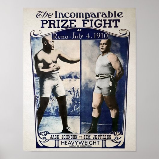 Vintage Johnson VS Jeffries Prize Fight Poster (Voorkant)