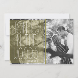 Vintage Join Us In The Woods Trouwfoto | Foto Kaart