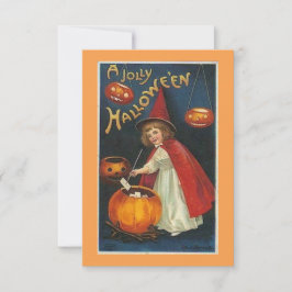 Vintage Jolly Halloween Witch en Pumpkins