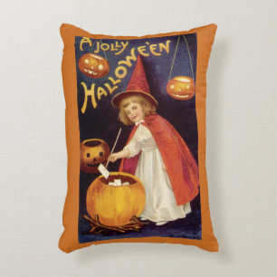 Vintage Jolly Halloween Witch van Ellen Clapsaddle Accent Kussen