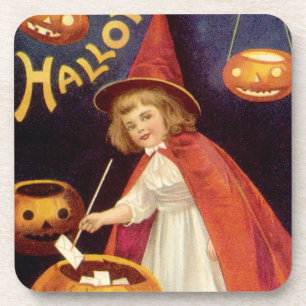 Vintage Jolly Halloween Witch van Ellen Clapsaddle Bier Onderzetter