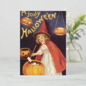 Vintage Jolly Halloween Witch van Ellen Clapsaddle Kaart (Staand voorkant)