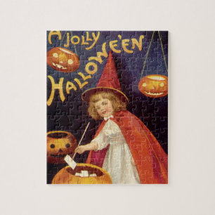 Vintage Jolly Halloween Witch van Ellen Clapsaddle Legpuzzel
