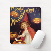 Vintage Jolly Halloween Witch van Ellen Clapsaddle Muismat (Met muis)