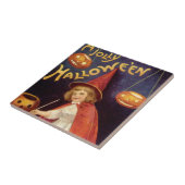 Vintage Jolly Halloween Witch van Ellen Clapsaddle Tegeltje (Zijkant)