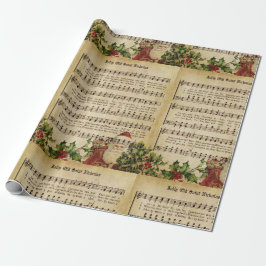 Vintage Jolly Old Sint-Nicolaas kerstcarol Cadeaupapier