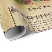 Vintage Jolly Old Sint-Nicolaas kerstcarol Cadeaupapier (Rol Hoek)