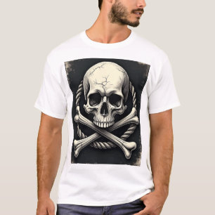 Vintage Jolly Roger Schedel & Botten Unisex T-shirt