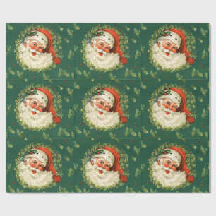 Vintage Jolly Santa Cadeaupapier