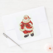 Vintage Jolly Santa Claus Vierkante Sticker (Envelop)