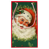 Vintage Jolly Santa Klein Cadeauzakje (Achterkant)