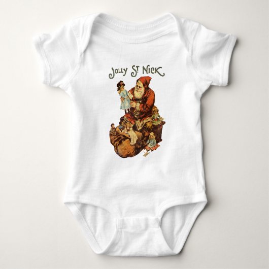 Vintage Jolly St. Nick Baby Bodysuit (Voorkant)