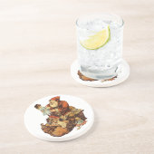 Vintage Jolly St. Nick Zandsteen Onderzetter (Zijkant)