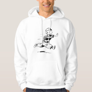 Vintage Jonge Jongen Die Terug Rent American Footb Hoodie
