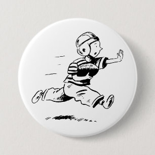 Vintage jongetje dat terug rent American Football Ronde Button 7,6 Cm