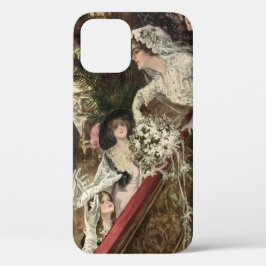 Vintage Jonggehuwden, Victoriaanse Bruid Gooit Bru iPhone 12 Hoesje