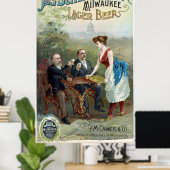 Vintage Joseph Schlitz Brewing Company Lager Beer Poster (Thuiskantoor)