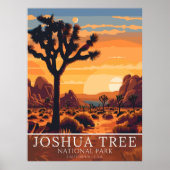 Vintage Joshua Tree National Park - Sunset  Poster (Voorkant)