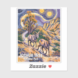 Vintage Joshua Tree Scenery Wildlife Sheep Custom  Sticker