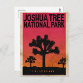 Vintage Joshua Tree Sunset Travel Briefkaart (Voorkant / Achterkant)