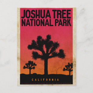 Vintage Joshua Tree Sunset Travel Briefkaart