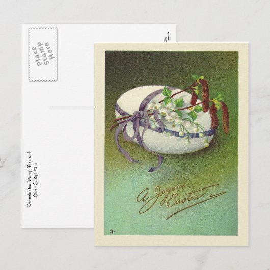 Vintage Joyous Easter Feestdagenkaart (Voorkant / Achterkant)