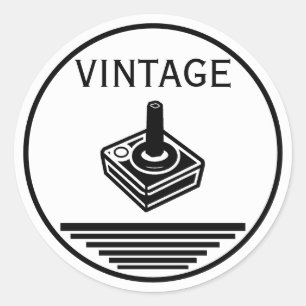 VINTAGE Joystick Ronde Sticker