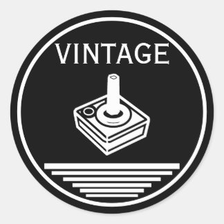 VINTAGE Joystick Ronde Sticker
