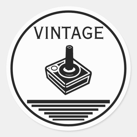 VINTAGE Joystick Ronde Sticker (Voorkant)