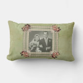 Vintage Jubileum Herinnering Rozen Kant Kussen (Voorkant)