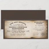 vintage jubileum ticket typografie ontwerp kaart (Voorkant / Achterkant)
