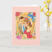 Vintage Jubileum Wenskaart Kaart (Gele Bloem)