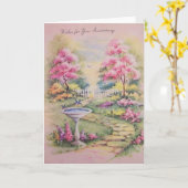 Vintage Jubileum Wenskaart Kaart (Gele Bloem)