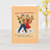 Vintage Jubileum Wenskaart Kaart (Gele Bloem)