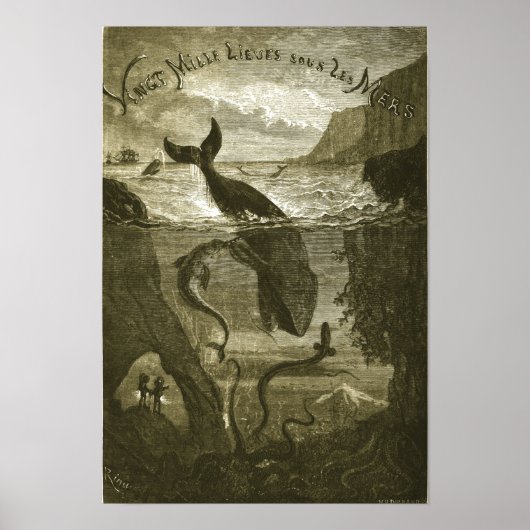 Vintage Jules Verne 20.000 collega's... Poster (Voorkant)