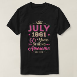 Vintage juli 1961 60e verjaardag Geweldige cadeau T-shirt
