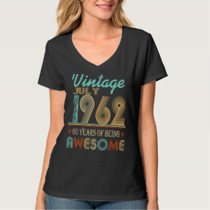 Vintage juli 1962 60e dag 60 jaar oud t-shirt